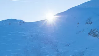 Biela zima v horách Európy