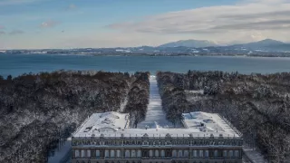 Biela zima v horách Európy